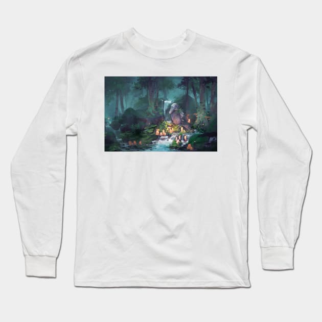 Raven Shrine Long Sleeve T-Shirt by rikaravi